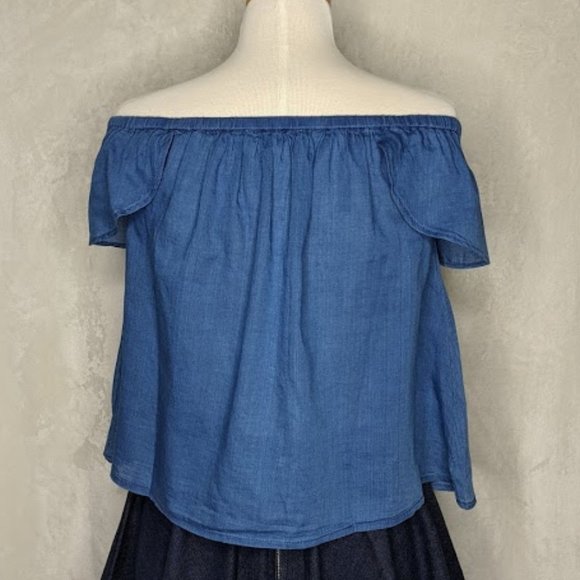 NWT Madewell Chambray Off Shoulder Top Bellamy - Picture 6 of 8